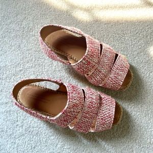 Anthropologie Red and White Espadrilles